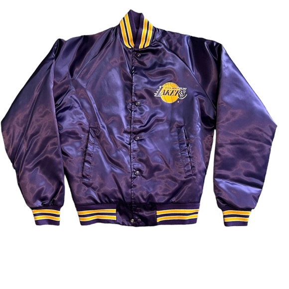 Vintage 90s LAKERS Button Up Jacket - Made in USA - Los Angeles Basketball / NBA - Picture 5 of 5